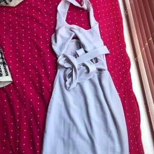 White open front dress